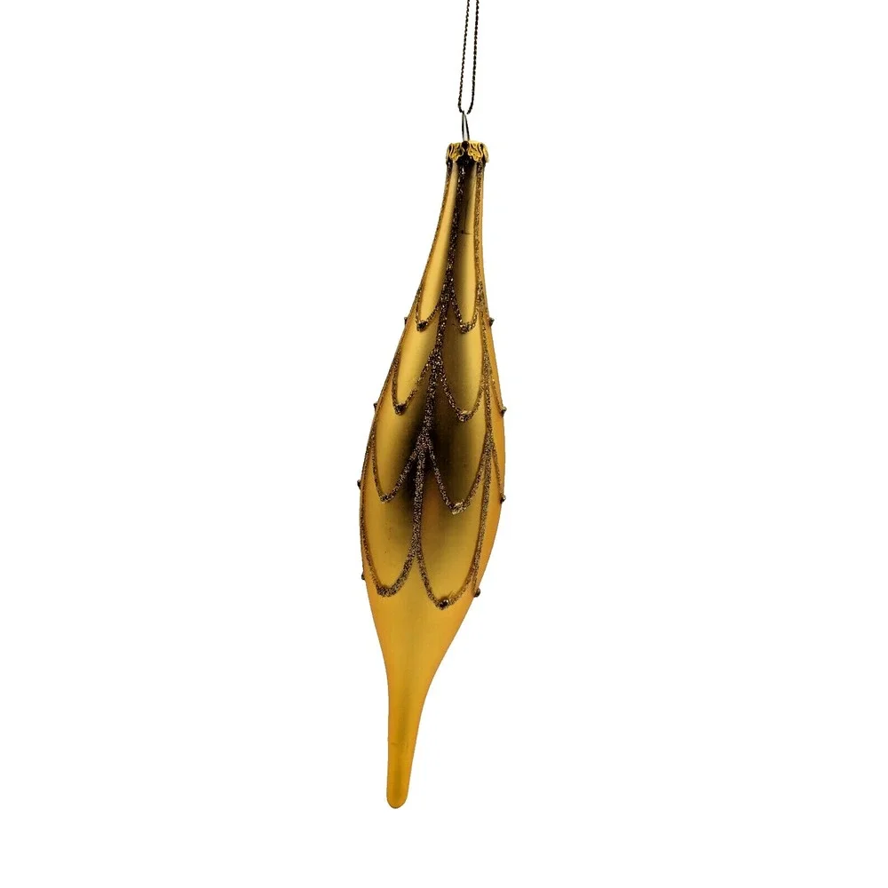 Gold with‎ Glitter Finial Ornament